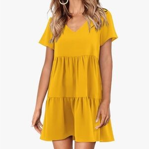 Chic Yellow Tiered Dress